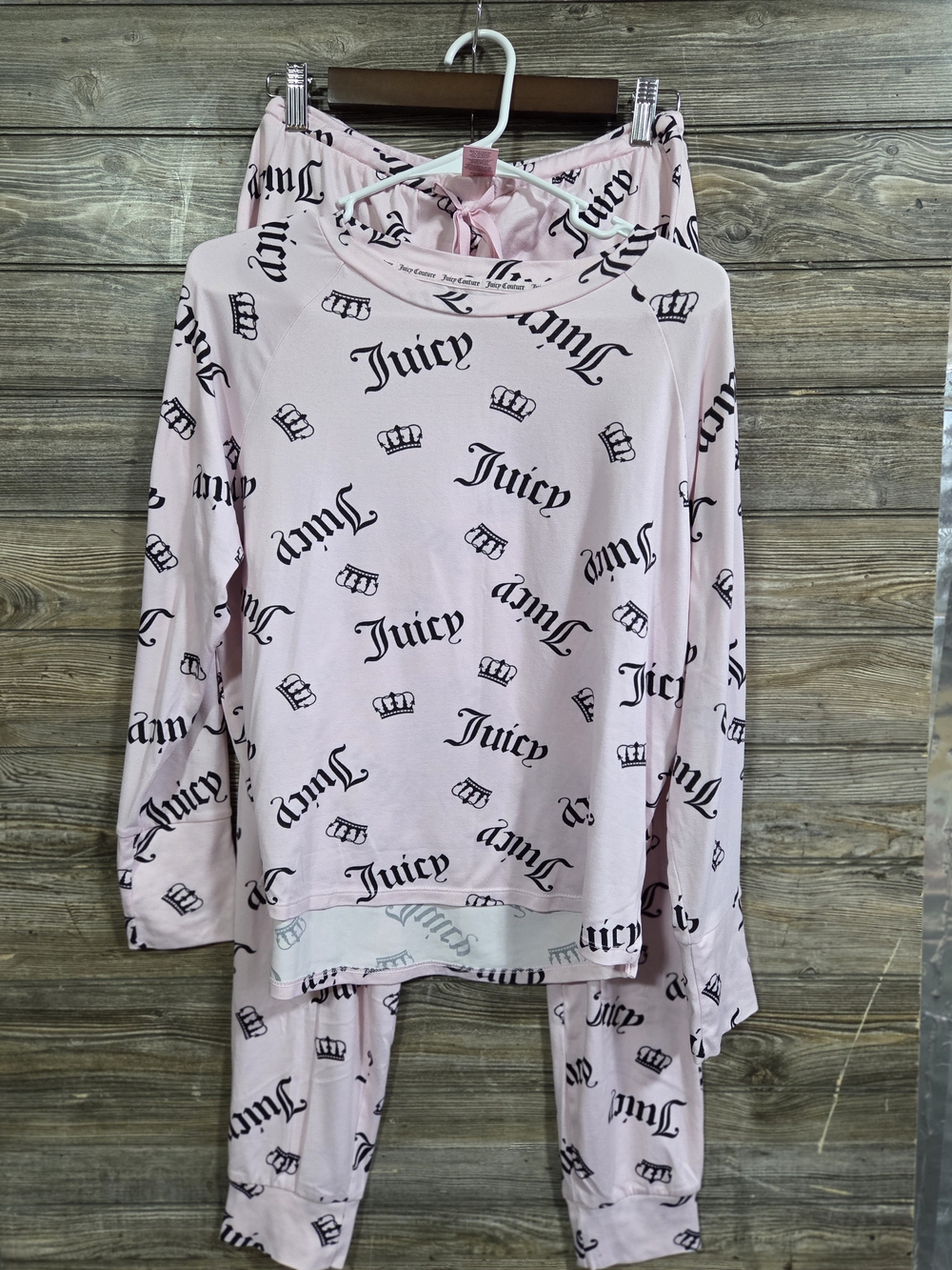 Juicy Couture Pink Logo 3-Piece Pajama Set Y2k Size Small - Picture 3 of 8